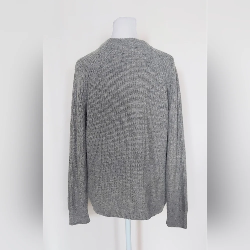 J. Crew Wool Blend Sweater Gray Neck Bow Womens Small